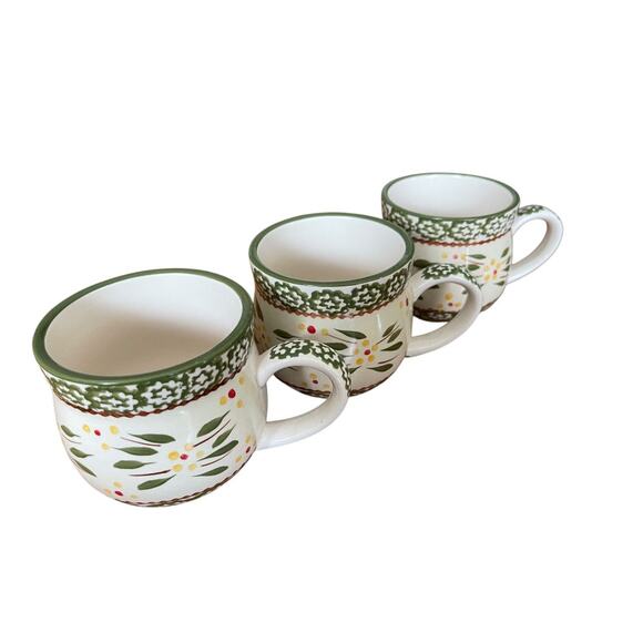 Set of 3 Temp-tations Old World Green 12 oz Mugs - Picture 3 of 12